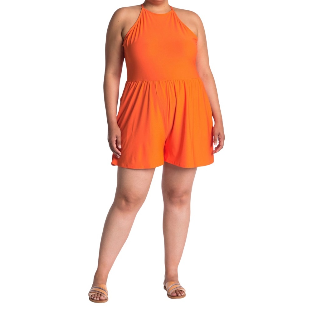 Abound orange fluro romper size 1X NWT
